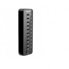 Universal 10 Port USB 2.0 Hub with Power Adapter, Smart Charging Port & In-Built Surge